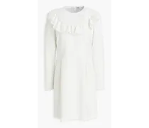 Ruffled crepe mini dress - White
