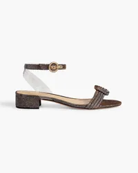 Alexandre Birman Vicky knotted lamé sandals - Metallic Metallic