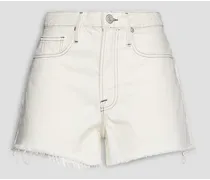 Le Brigitte frayed denim shorts - White