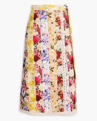 Zimmermann Floral-print linen midi skirt - Yellow Yellow