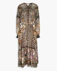 Camilla Embellished printed silk-chiffon maxi dress - Animal print Animal