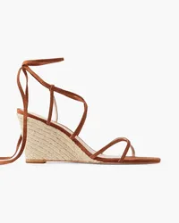 Porte & Paire Suede espadrille wedge sandals - Brown Brown