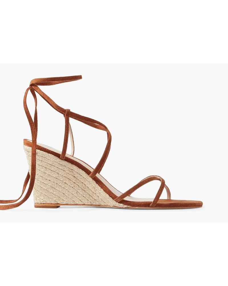 Porte & Paire Suede espadrille wedge sandals - Brown Brown