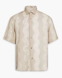 Frescobol Carioca Castro printed linen shirt - Neutral Neutral