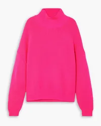 Brandon Maxwell Oversized ribbed wool turtleneck sweater - Pink Pink