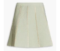 Waffle-knit mini skirt - Green