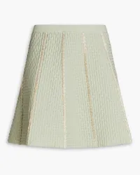 Sandro Metallic waffle-knit mini skirt - Green Green