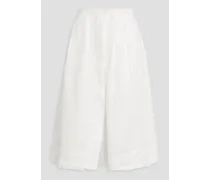 Kelsey pleated linen skirt - White