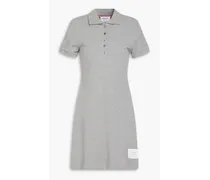 Cotton-piqué mini dress - Gray