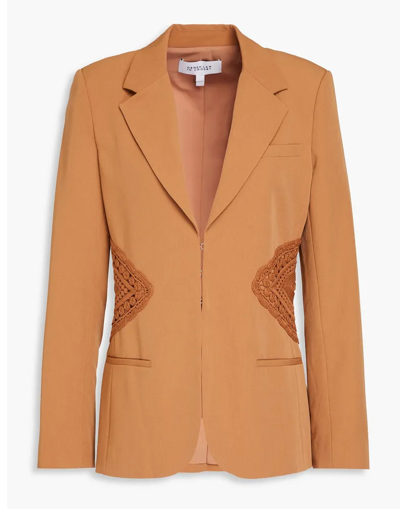 Derek Lam Jad crochet-trimmed twill blazer - Brown Brown