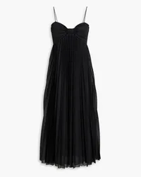 RED Valentino Pleated mesh midi dress - Black Black