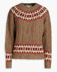 Autumn Cashmere Fair Isle cable-knit cashmere sweater - Brown Brown