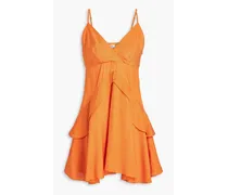 Gisele ruffled canvas mini dress - Orange