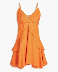 Sandro Ruffled canvas mini dress - Orange Orange