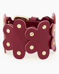 RED Valentino Flower Puzzle laser-cut studded leather bracelet - Purple Purple