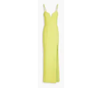 Piero chain-trimmed crepe gown - Yellow
