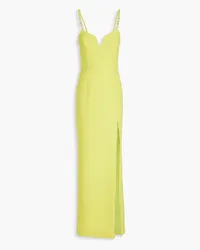 Rebecca Vallance Piero chain-trimmed crepe gown - Yellow Yellow