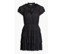 Vesna plissé-satin mini dress - Black