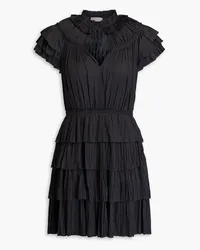 Ulla Johnson Vesna plissé-satin mini dress - Black Black