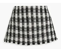 Alice Olivia - Mace skirt-effect checked tweed shorts - Black