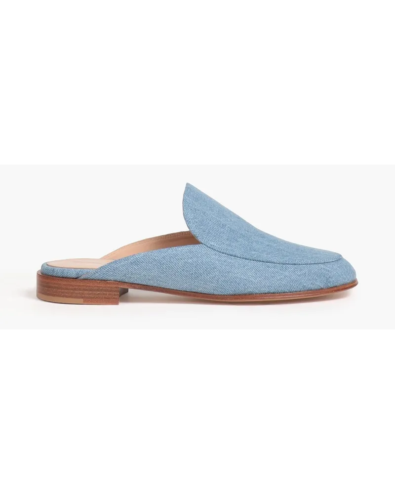 Gianvito Rossi Faded denim slippers - Blue Blue