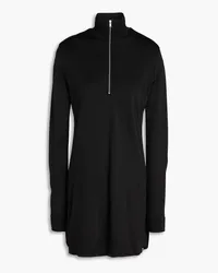 Jil Sander Zip-detailed ponte turtleneck top - Black Black