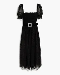 Rebecca Vallance Tiffani flocked tulle midi dress - Black Black