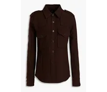 Lacole wool and linen-blend shirt - Brown