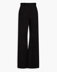 Another Tomorrow Stretch cotton-twill wide-leg pants - Black Black