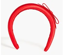 Bow-embellished satin hairband - Red