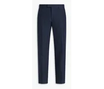 Slim-fit linen suit pants - Blue