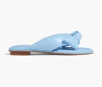Clarita bow-embellished padded leather sandals - Blue