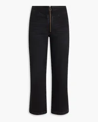 Frame Denim Cropped mid-rise straight-leg jeans - Black Black