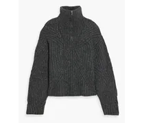 Ilany ribbed-knit half-zip sweater - Gray