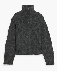 IRO Ilany ribbed-knit half-zip sweater - Gray Gray