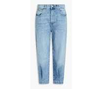 Hepburn cropped high-rise tapered jeans - Blue