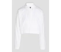 Morgan cropped cotton-poplin shirt - White