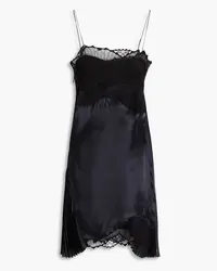 Victoria Beckham Cami lace-paneled satin mini dress - Black Black