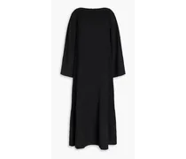 Genevieve plissé-crepe midi dress - Black