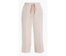 Cropped crepe straight-leg pants - Pink
