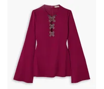 Embellished crepe blouse - Burgundy