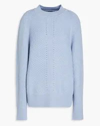 Joseph Ribbed cotton, wool and cashmere-blend sweater - Blue Blue