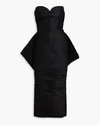 Rachel Gilbert Marji strapless bow-detailed pleated woven midi dress - Black Black