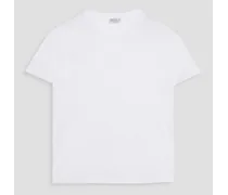 Embelished cotton-jersey T-shirt - White