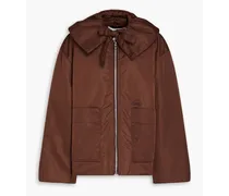 Bow-detailed shell jacket - Brown