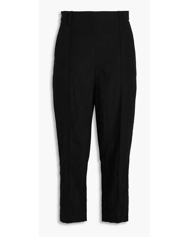 Vince Cropped Lyocell-blend tapered pants - Black Black