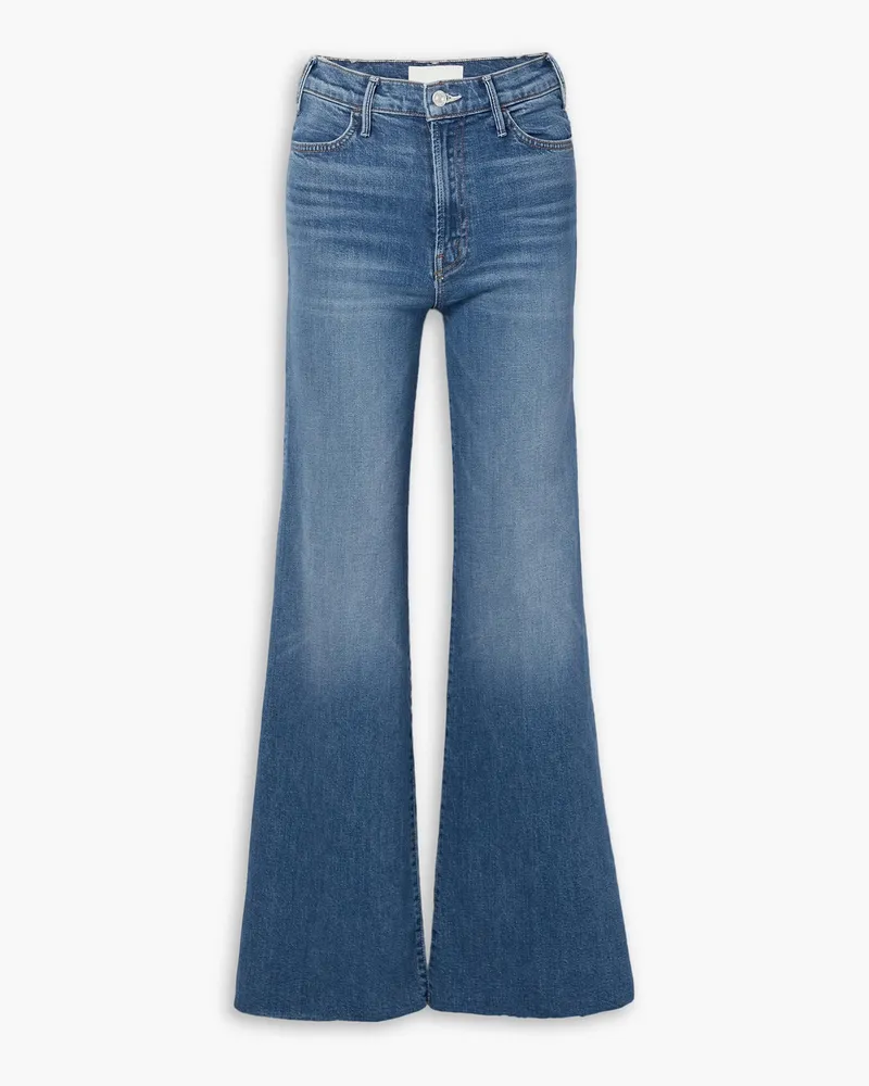 Mother Hustler Roller Heel Fray high-rise flared jeans - Blue Blue