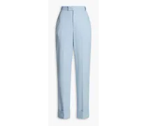 Wool-twill straight-leg pants - Blue