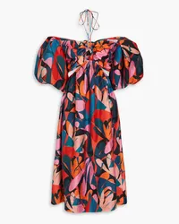 Rebecca Vallance Catalina off-the-shoulder printed Tencel™-blend gauze midi dress - Red Red