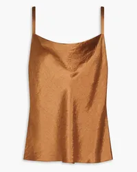 Vince Draped crinkled satin camisole - Brown Brown